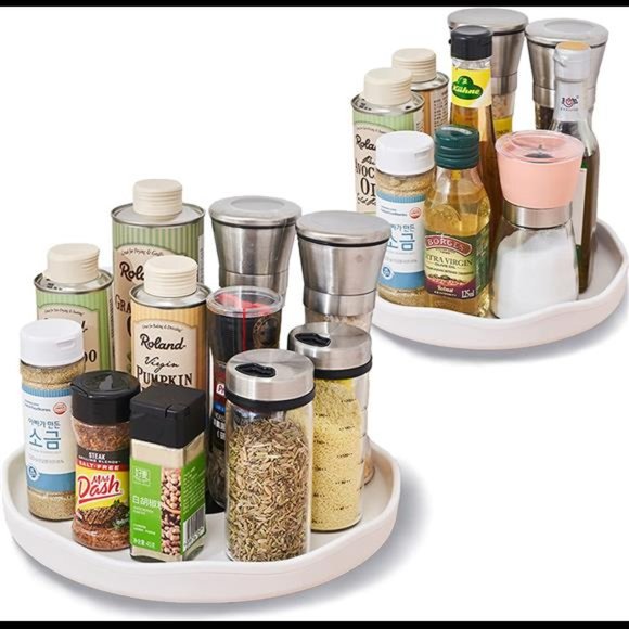 Lazy Susan Turntable Organizer for Cabinet Table 2Pack (9In+11In)Makeup Organiz